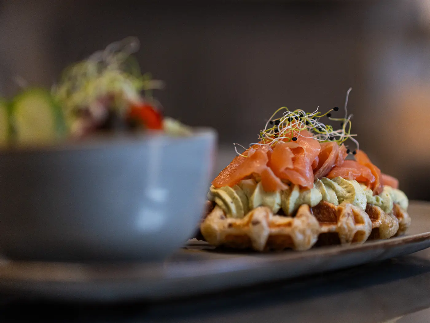 Croffle Green Salmon mit Swiss Lachs im Pförtnerhaus Basel